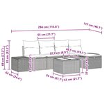vidaXL Ensemble de canapé de jardin 6 Pièces Marron 55 x 62 x 69 cm