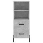 vidaXL Buffet haut Gris béton 34 5x34x180 cm Bois d'ingénierie