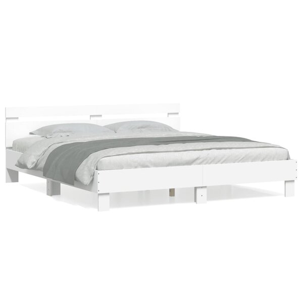 vidaXL Cadre de lit sans matelas blanc 200x200 cm
