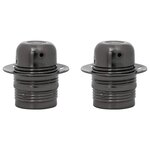 vidaXL Douilles de lampe 2 Pièces noir brillant E27
