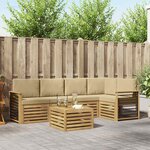 vidaXL Ensemble de canapés d'extérieur 6 Pièces Blanc et Beige