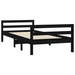vidaXL Cadre de lit Noir 75x190 cm Bois de pin massif