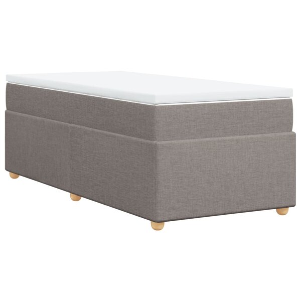 vidaXL Sommier à lattes de lit avec matelas Taupe 100x200 cm Tissu