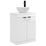 vidaXL Meuble de salle de bain avec évier Blanc brillant