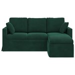 vidaXL Canapé Vert foncé 198 x 134 x 80 cm Velours