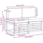 vidaXL 2 Pièce Sofa de milieu extérieur Bois d'Acacia Massif Blanc
