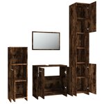 vidaXL Ensemble de meubles de salle de bain 4 Pièces Chêne fumé Bois