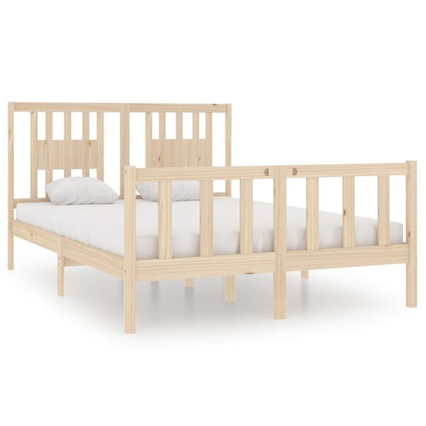 vidaXL Cadre de lit sans matelas 135x190 cm bois massif