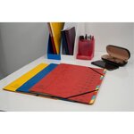 Trieur Agrafé Avec Élastiques 12 Compartiments - Jaune - X 8 - Exacompta