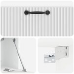 vidaXL Meuble TV mural Montage mural Blanc brillant 78 5 x 31 x 30 cm