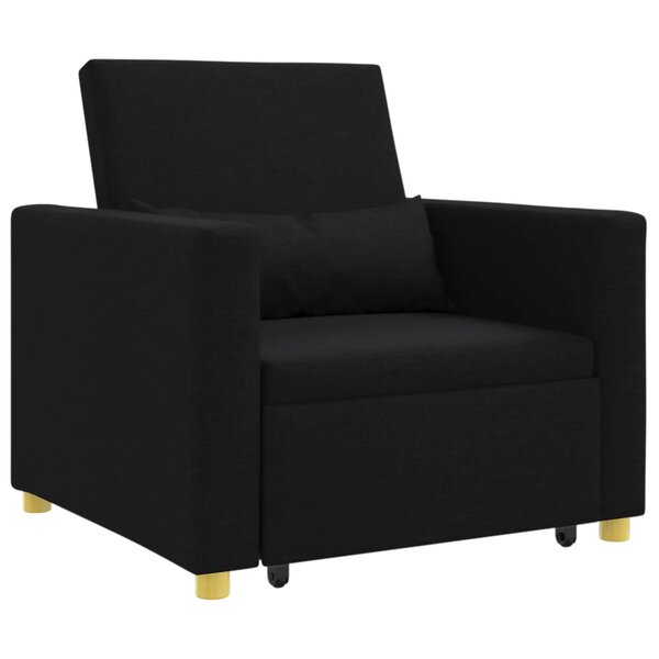 vidaXL Canapé-lit escamotable simple Noir 90 x 165 x 87 cm tissu