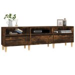 vidaXL Meuble TV chêne fumé 150x30x44 5 cm bois d'ingénierie