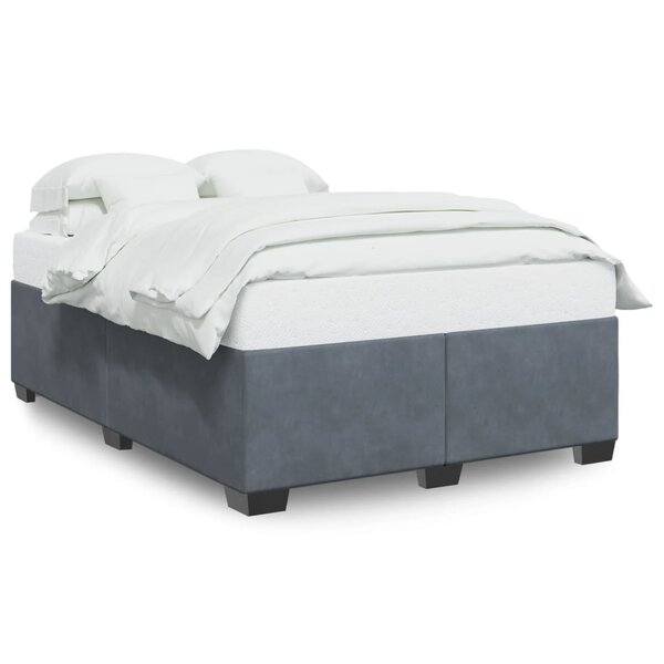 vidaXL Cadre de lit Gris foncé 140 x 200 cm Velours