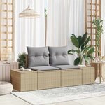 vidaXL Canapé de jardin avec coussin Beige 123 x 62 x 69 cm polyrotin