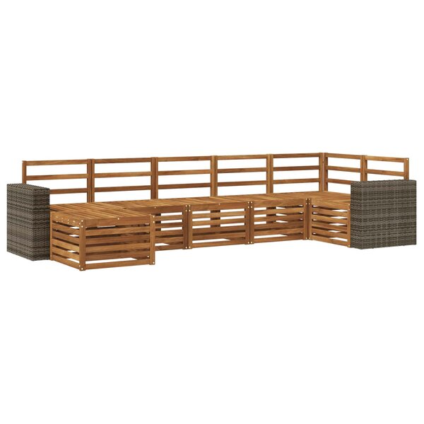 vidaXL Ensemble de canapés d'extérieur 7 pc Naturel
