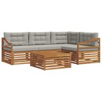 vidaXL Ensemble de canapés d'extérieur 5 pc Gris Naturel et Clair