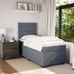 vidaXL Sommier à lattes de lit avec matelas Gris foncé 100x200 cm