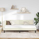 vidaXL Cadre de lit d'angle Autre avec tête de lit Crème 100 x 200 cm