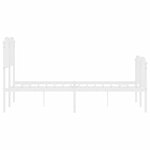 vidaXL Cadre de lit métal avec tête de lit/pied de lit blanc 120x190cm