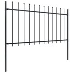 vidaXL Clôture de jardin avec dessus en lance Acier 15 3 x 1 m Noir