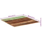vidaXL Dessus de table carré 80x80 cm 15-16 mm Bois de récupération