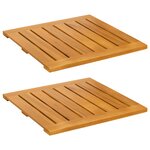 vidaXL Tapis de bain Uni Marron 50 x 50 cm bois