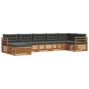 vidaXL Ensemble de canapés d'extérieur 7 pc Naturel et Anthracite