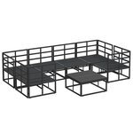 vidaXL Ensemble de canapé de jardin 7 Pièces Noir Aluminium