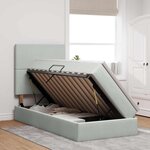 vidaXL Lit de rangement LED avec matelas Gris clair 90 x 190 cm