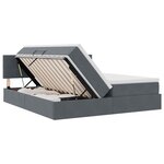 vidaXL Lit de rangement LED avec matelas Gris foncé 200 x 200 cm