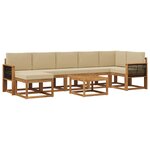 vidaXL Ensemble de canapés d'extérieur 8 pc Naturel et Beige Polyester