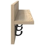 vidaXL Porte-manteau mural avec étagère Chêne sonoma 80 x 10.5 x 18 cm