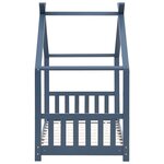 vidaXL Cadre de lit d'enfant Gris Bois de pin massif 80x160 cm