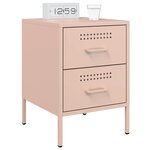 vidaXL Tables de chevet 2 Pièces rose 36x39x50 5 cm acier