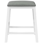 vidaXL Chaises de bar avec coussins 2 Pièces blanc bois massif d'hévéa