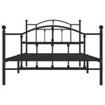 vidaXL Cadre de lit métal avec tête de lit/pied de lit noir 107x203 cm