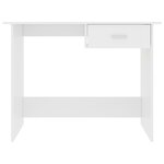 Bureau table poste de travail meuble d'ordinateur informatique étude 100 x 50 x 76 cm bois d'ingénierie blanc 02_0023495