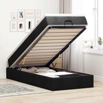 vidaXL Cadre de lit ottoman avec matelas noir 90x200 cm tissu