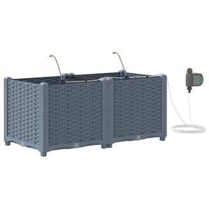 vidaXL Pots de jardin Gris clair 80 x 40 x 37.5 cm Acier