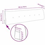 vidaXL Coussin de Dos Bordeaux 180 x 24 x 50 cm tissu