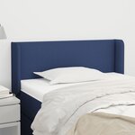 vidaXL Tête de lit avec oreilles Bleu 93x16x78/88 cm Tissu