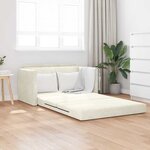 vidaXL Canapé-Lit Crème 124 x 204 x 61 cm Velours