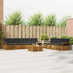 vidaXL Ensemble de canapés d'extérieur 8 pc Naturel et Anthracite