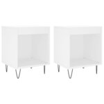 vidaXL Tables de chevet 2 Pièces blanc 40x35x50 cm bois d’ingénierie