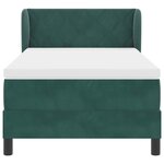Lit Box Spring vidaXL avec Matelas Vert Foncé 90x190 cm Velours