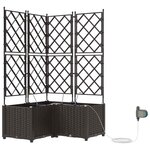 vidaXL Pots de jardin Marron 80 x 80 x 142 cm Acier