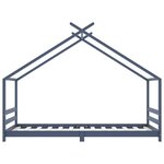vidaXL Cadre de lit d'enfant Gris Bois de pin massif 90x200 cm