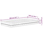 vidaXL Matelas en mousse blanc 100x200 cm dureté H2 H3