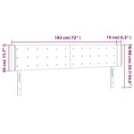vidaXL Tête de lit à LED Noir 183x16x78/88 cm Velours