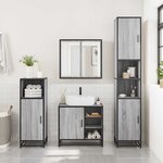 vidaXL Ensemble de meubles de salle de bain 4 Pièces sonoma gris